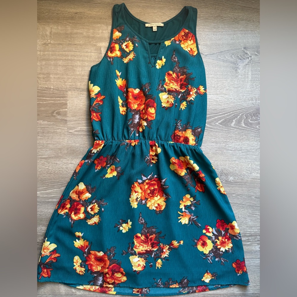 41 Hawthorn Kids Floral Dress - Teal and Red